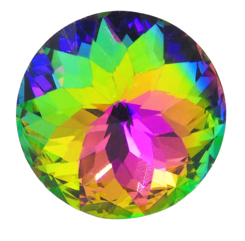 Tecrio 12pcs-Pack 30MM Colorful Crystal Glass Cupboard Wardrobe Cabinet Drawer Knob Door Pull Handle (Colorful) - Image 1